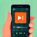 Interface de aplicativo de streaming em smartphone